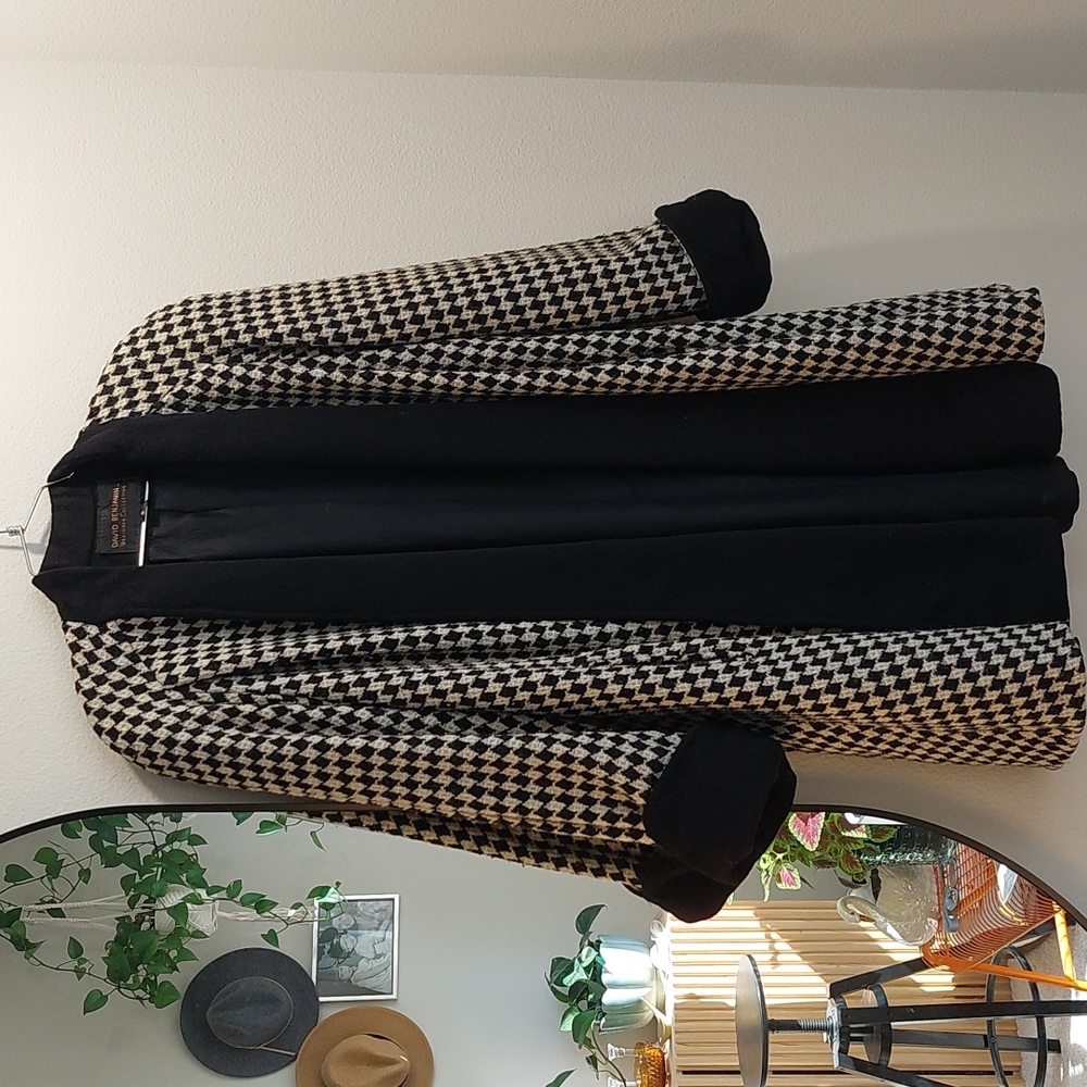 Vintage Houndstooth Oversize 90s Coat